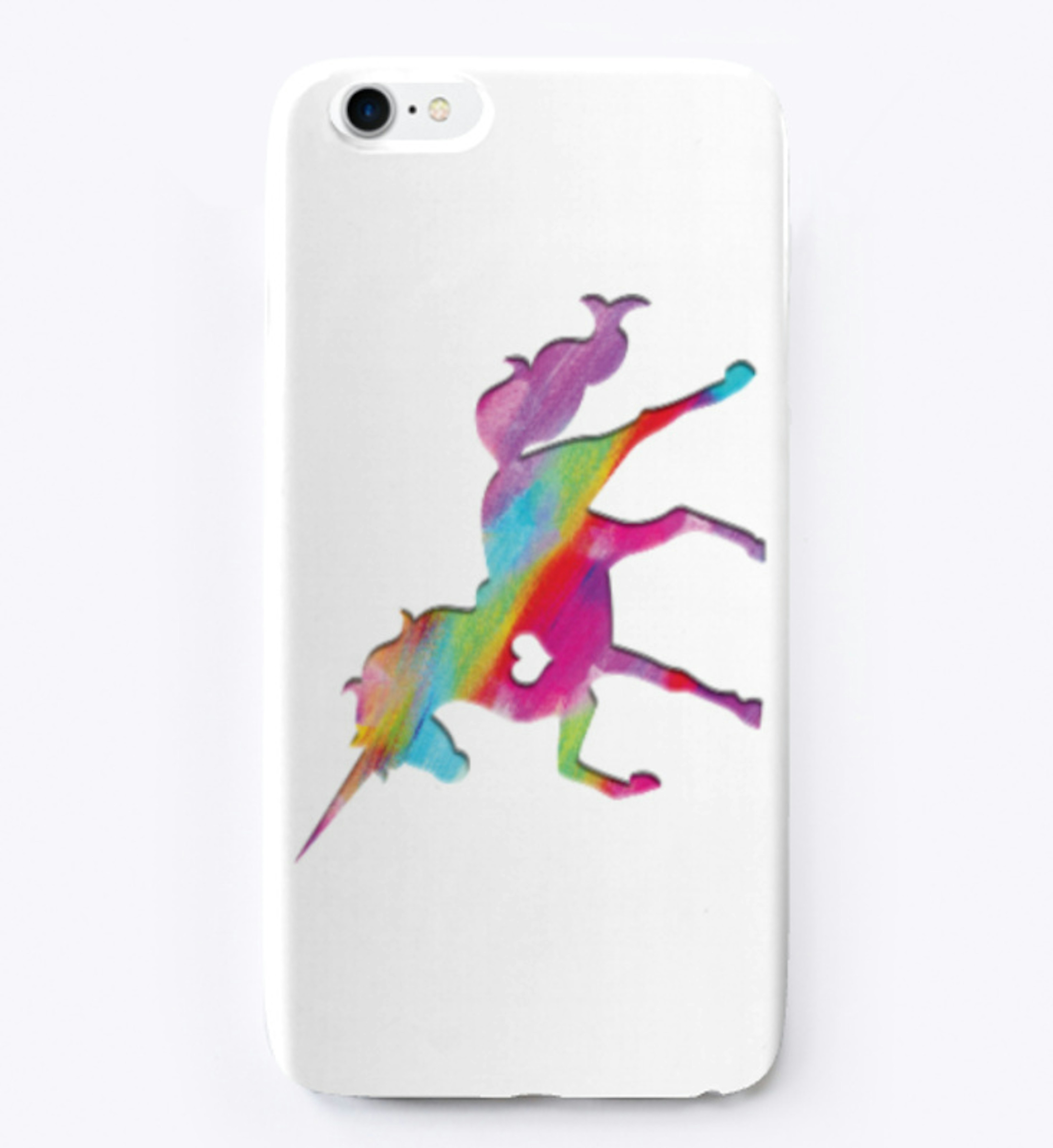 Rainbow Unicorn with Heart iPhone Case